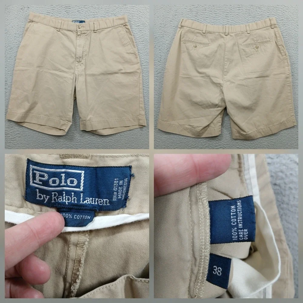 Polo Ralph Lauren‎ Classic Fit Shorts Mens 38 Tan Beige Cotton Chino EUC